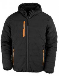 RESULT GENUINE RECYCLED RT240 Recycled Black Compass Padded Winter Jacket-Black/Orange