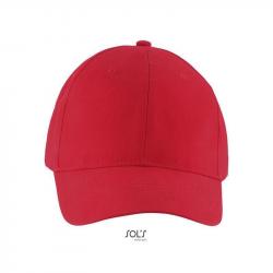 6-panelowa czapka z daszkiem SOL'S SOLAR-Red
