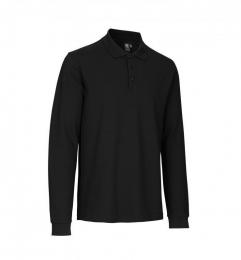 Męska koszulka polo z długim rękawem stretch ID 0544-Black