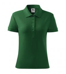 Damska koszulka polo Cotton 213-zieleń butelkowa