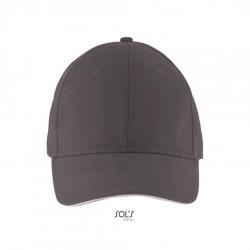 6-panelowa czapka z daszkiem SOL'S SOLAR-Dark grey / Light grey
