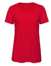 B&C Women´s V-Neck Triblend T-Shirt– Red