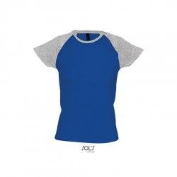 Kontrastowa koszulka damska SOL'S MILKY-Grey melange / Royal blue