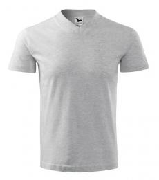 Męska koszulka MALFINI V-neck 102-jasnoszary melanż