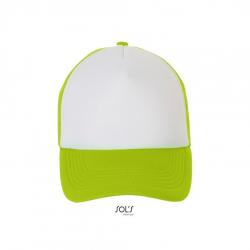 5-panelowa czapka z siatką SOL'S BUBBLE-White / Neon green