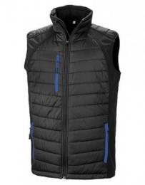 RESULT GENUINE RECYCLED RT238 Recycled Black Compass Padded Softshell Gilet-Black/Royal