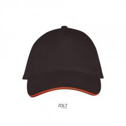 5-panelowa czapka z daszkiem SOL'S LONG BEACH-Dark grey / Orange