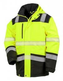 RESULT SAFE-GUARD RT475 Printable Waterproof Softshell Safety Coat-Fluorescent Yellow/Black