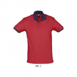 Męska kontrastowa koszulka polo SOL'S PRINCE-Red / French navy
