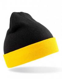 RESULT GENUINE RECYCLED RT930 Recycled Black Compass Beanie-Black/Yellow