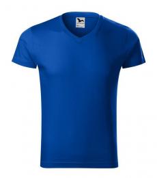 Koszulka męska MALFINI Slim Fit V-neck 146-chabrowy