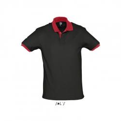 Męska kontrastowa koszulka polo SOL'S PRINCE-Black / Red