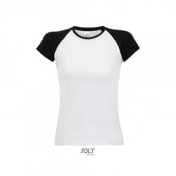 Kontrastowa koszulka damska SOL'S MILKY-White / black