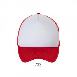 5-panelowa czapka z siatką SOL'S BUBBLE-White / Red