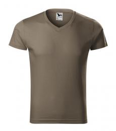 Koszulka męska MALFINI Slim Fit V-neck 146-army