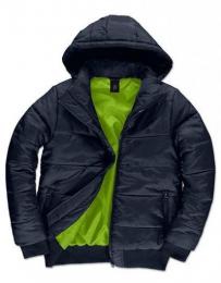 B&C Men´s Jacket Superhood– Navy/Neon Green