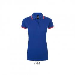Damska kontrastowa koszulka polo SOL'S PASADENA WOMEN-Royal blue / Neon coral