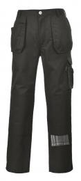 Proste spodnie robocze z kaburami PORTWEST Slate KS15-Black Tall
