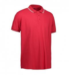 Męska kontrastowa koszulka polo stretch ID 0522-Red
