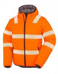 RESULT GENUINE RECYCLED RT500 Recycled Ripstop Padded Safety Jacket-Fluorescent Orange