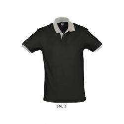 Męska kontrastowa koszulka polo SOL'S PRINCE-Black / Grey