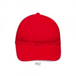 6-panelowa czapka z daszkiem SOL'S BUFFALO-Red / White