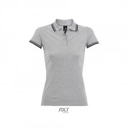 Damska kontrastowa koszulka polo SOL'S PASADENA WOMEN-Grey / navy