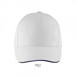 5-panelowa czapka z daszkiem SOL'S LONG BEACH-White / French navy