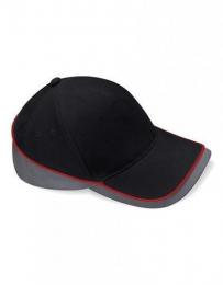 BEECHFIELD B171 Teamwear Competition Cap-Black/Graphite Grey/Classic Red