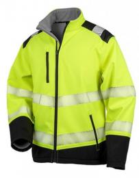 RESULT SAFE-GUARD RT476 Printable Ripstop Safety Softshell Jacket-Fluorescent Yellow/Black