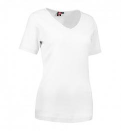 Damska koszulka ID Interlock V-neck 0506-White