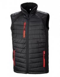 RESULT GENUINE RECYCLED RT238 Recycled Black Compass Padded Softshell Gilet-Black/Red