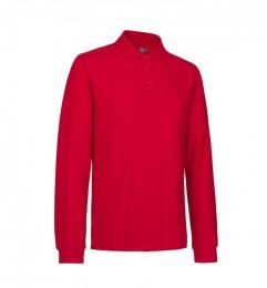 Męska koszulka polo z długim rękawem stretch ID 0544-Red