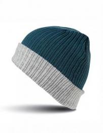 RESULT WINTER ESSENTIALS RC378 Double Layer Knitted Hat-Teal/Grey