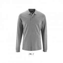 Męska koszulka polo z długim rękawem SOL'S PERFECT LSL MEN-Grey melange