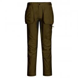 Spodnie serwisowe stretch z kieszeniami kaburowymi PORTWEST WX2 CD883-Olive Green