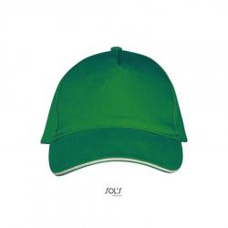 5-panelowa czapka z daszkiem SOL'S LONG BEACH-Kelly green / White