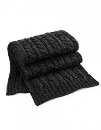 BEECHFIELD B499 Cable Knit Melange Scarf-Black