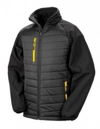 RESULT GENUINE RECYCLED RT237 Recycled Black Compass Padded Softshell-Black/Yellow