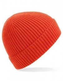 BEECHFIELD B380 Engineered Knit Ribbed Beanie-Fire Red
