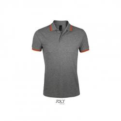 Męska koszulka polo SOL'S PASADENA MEN-Melange grey / Orange