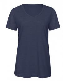 B&C Women´s V-Neck Triblend T-Shirt– Heather Navy