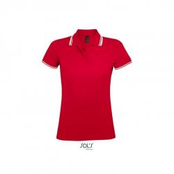 Damska kontrastowa koszulka polo SOL'S PASADENA WOMEN-Red / White