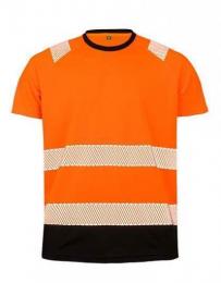 RESULT GENUINE RECYCLED RT502 Recycled Safety T-Shirt-Fluorescent Orange/Black