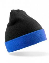 RESULT GENUINE RECYCLED RT930 Recycled Black Compass Beanie-Black/Royal