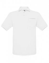 B&C Unisex Polo Safran Pocket– White
