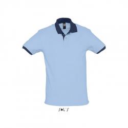 Męska kontrastowa koszulka polo SOL'S PRINCE-Sky blue / French navy
