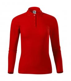 Damska koszulka polo z długim rękawem MALFINI Pique Polo LS 231-czerwony