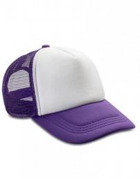 RESULT HEADWEAR RH089 Detroit ½ Mesh Truckers Cap-Purple/White
