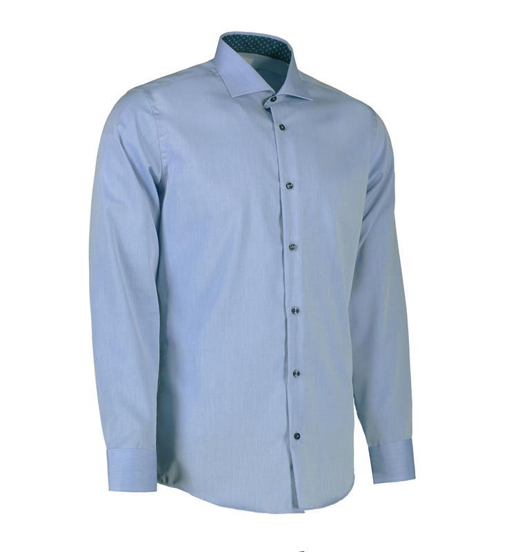 Męska koszula non iron SS Fine Twill Virginia slim S371-Light blue